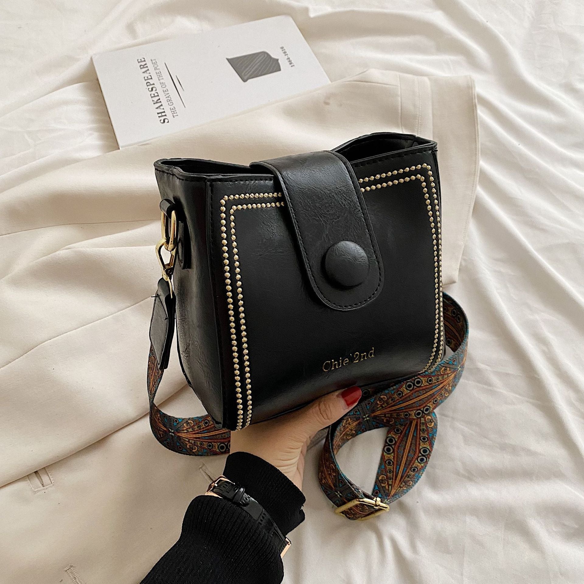 Dealora™ Vintage Modetasche mit verstellbarem breitem Schulterriemen