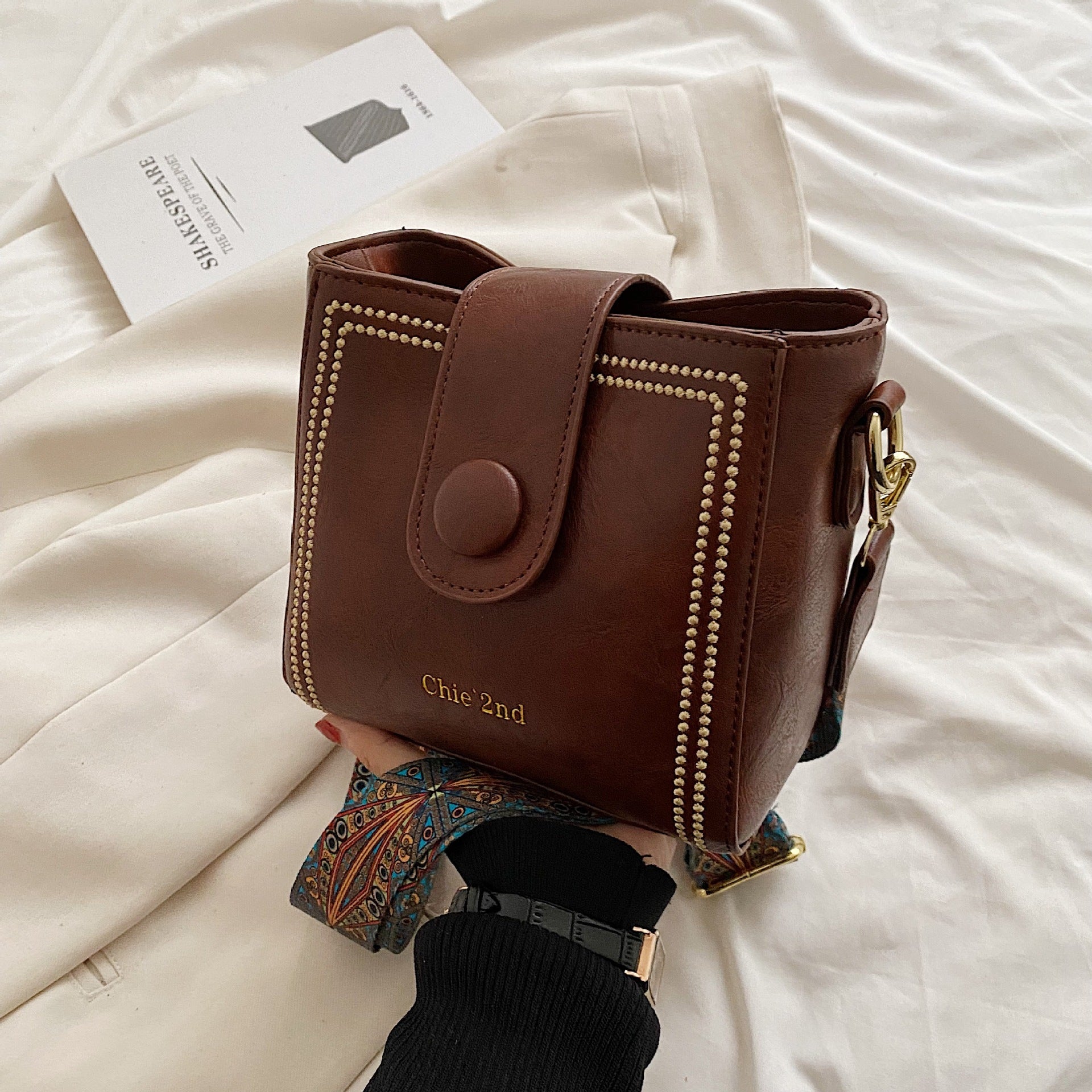 Dealora™ Vintage Modetasche mit verstellbarem breitem Schulterriemen